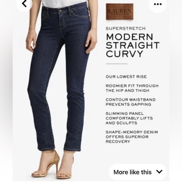 RALPH LAUREN LRL Jeans Co Blue Modern Straight‎ Leg Jeans Womens Size  10 (504) - Picture 2 of 7